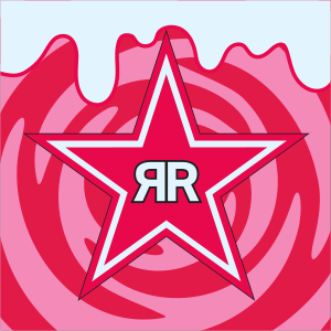 rockstar logo on a spiral background